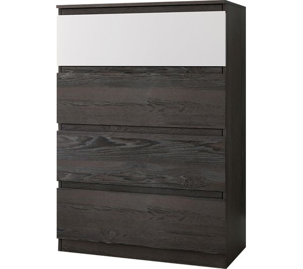 Teknik Hudson 5425829 Chest Of Drawers Charcoal Ash Pearl Oak