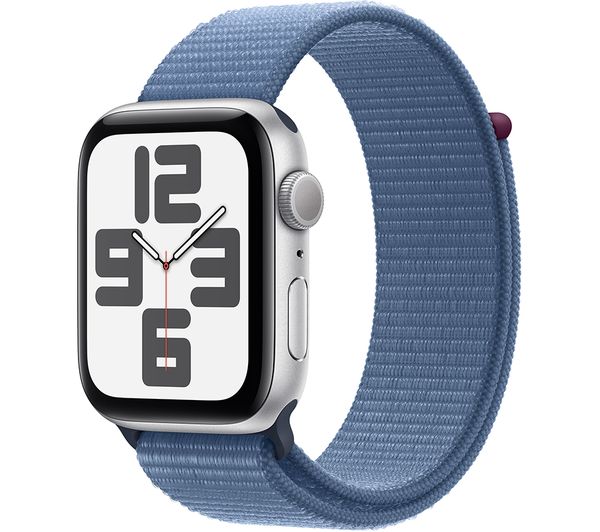 Apple Watch Se 2023 44 Mm Silver Aluminium Case With Winter Blue Sport Loop