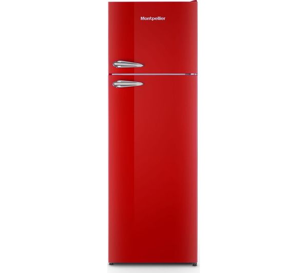 Montpellier Retro Mab346er 80 20 Fridge Freezer Red