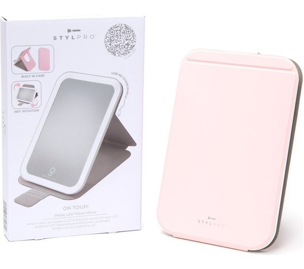 Stylpro On Tour Petite Led Travel Mirror Pink