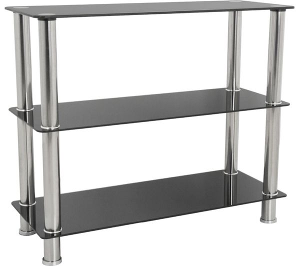 Avf S13 3 Tier Wide Shelving Unit Black Chrome