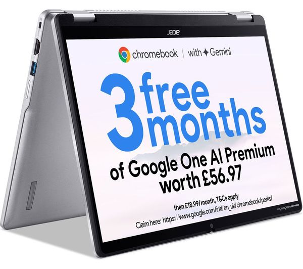Spin 314 14" 2 in 1 Refurbished Chromebook - Intel® Core™ i3, 128 GB eMMC, Silver (Excellent Condition)