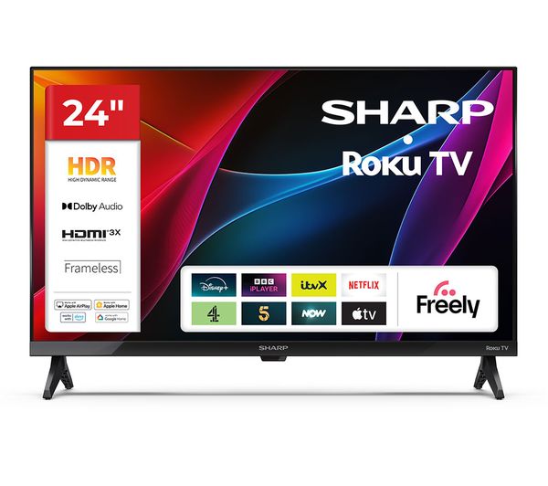 Sharp 1t C24hd2725kb Roku Tv 24 Smart Hd Ready Hdr Led Tv