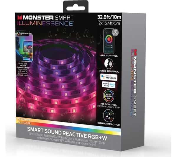 An image of MONSTER Smart llluminessence RGBW Light Strip - 5 m / 16.4 ft, Pack of 2