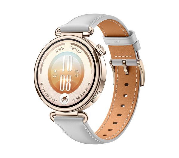 An image of HUAWEI Watch GT 7 - Gold with Grey Composite Leather Strap, 41 mm