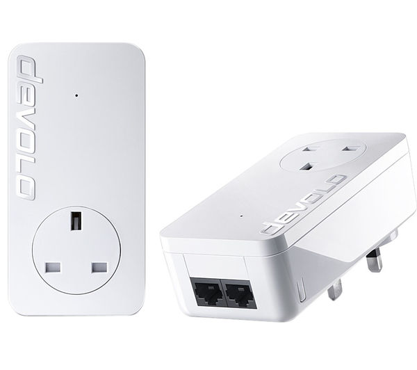 Image of DEVOLO dLAN 550 duo Powerline Adapter Kit - Twin Pack, White