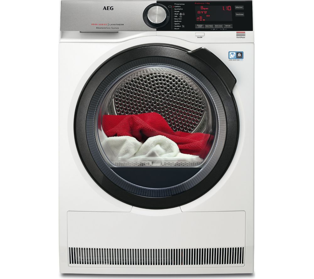 AEG Tumble Dryer  AbsoluteCare T8DSC869C Heat Pump  – White, White