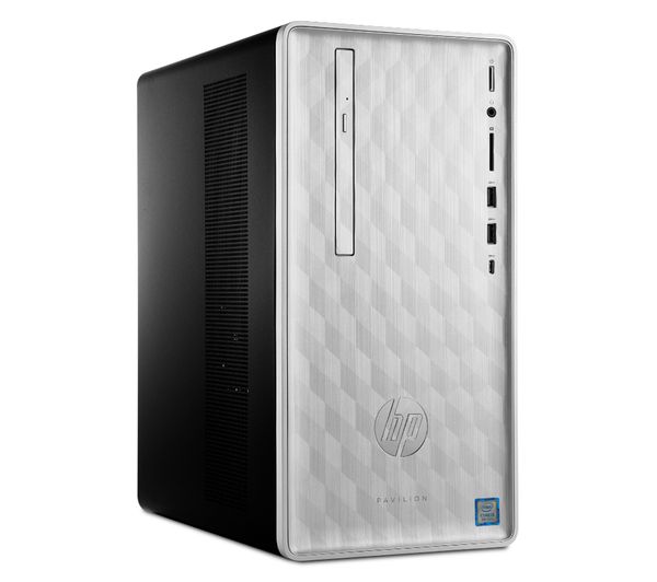 HP Pavilion 590-p0032na Intel® Core i3 Desktop PC - 1 TB HDD, Silver, Silver