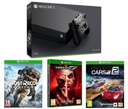 MICROSOFT Xbox One X, Tom Clancy's Ghost Recon Breakpoint, Tekken 7 & Project Cars 2 Bundle - Black