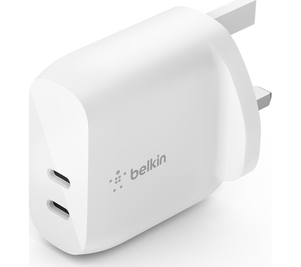 BELKIN WCB006myWH 40 W Dual USB Type-C Wall Charger