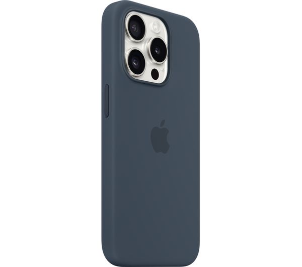 Apple - iPhone 15 Pro Silicone Case with MagSafe - Storm Blue