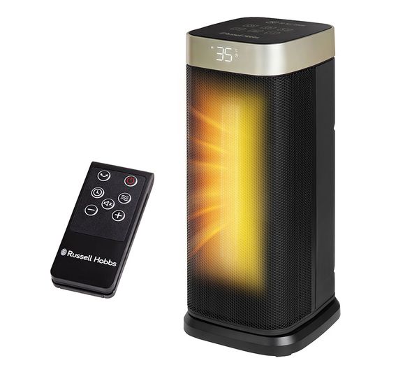 An image of RUSSELL HOBBS RHCTH2002G Portable Ceramic Fan Heater - Black & Gold