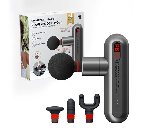 Sharper Image Powerboost Move Portable Percussion Massager Grey