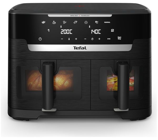 An image of TEFAL Ingenio 11L Dual XXL Air Fryer - Black