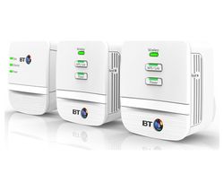BT Mini Home Hotspot 600 WiFi Powerline Adapter Kit - Triple Pack
