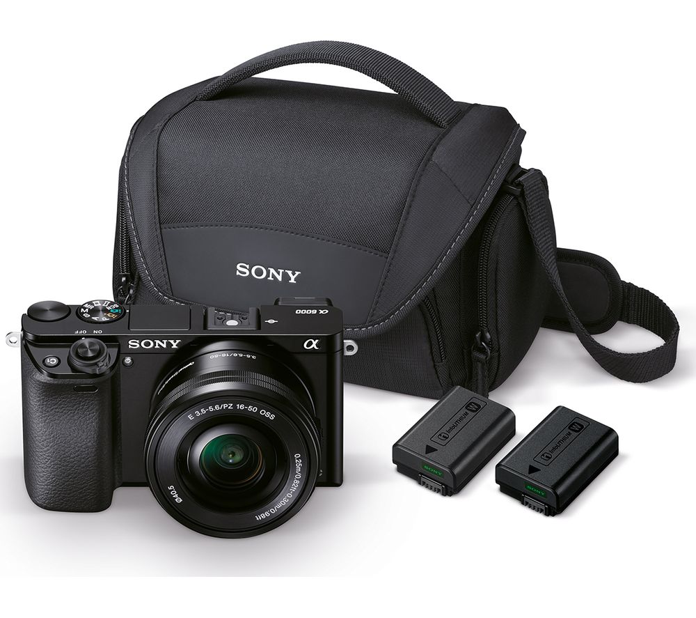 SONY a6000 Mirrorless Camera with 16-50 mm f/3.5-5.6 Lens & Bag