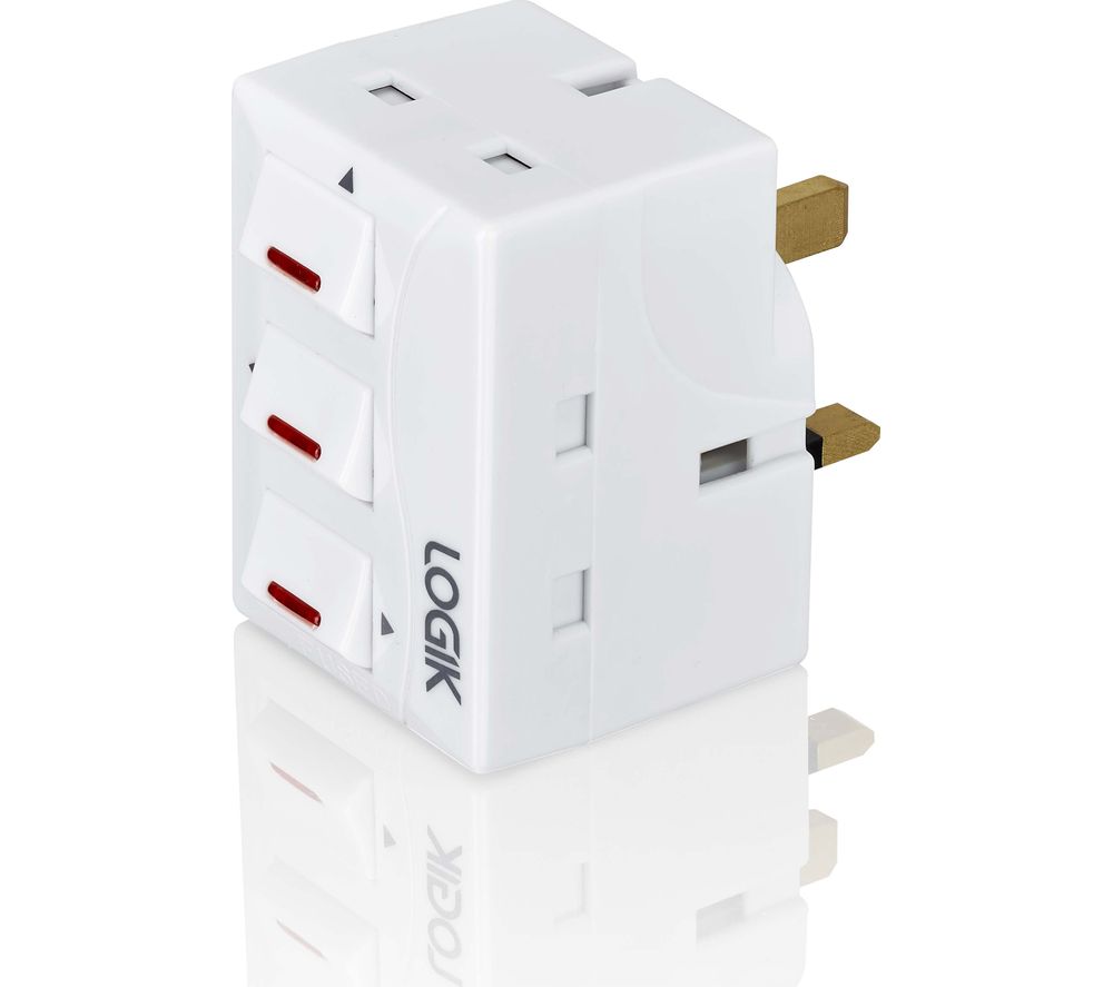 LOGIK L3WAYSP18 3-Socket Plug Adapter