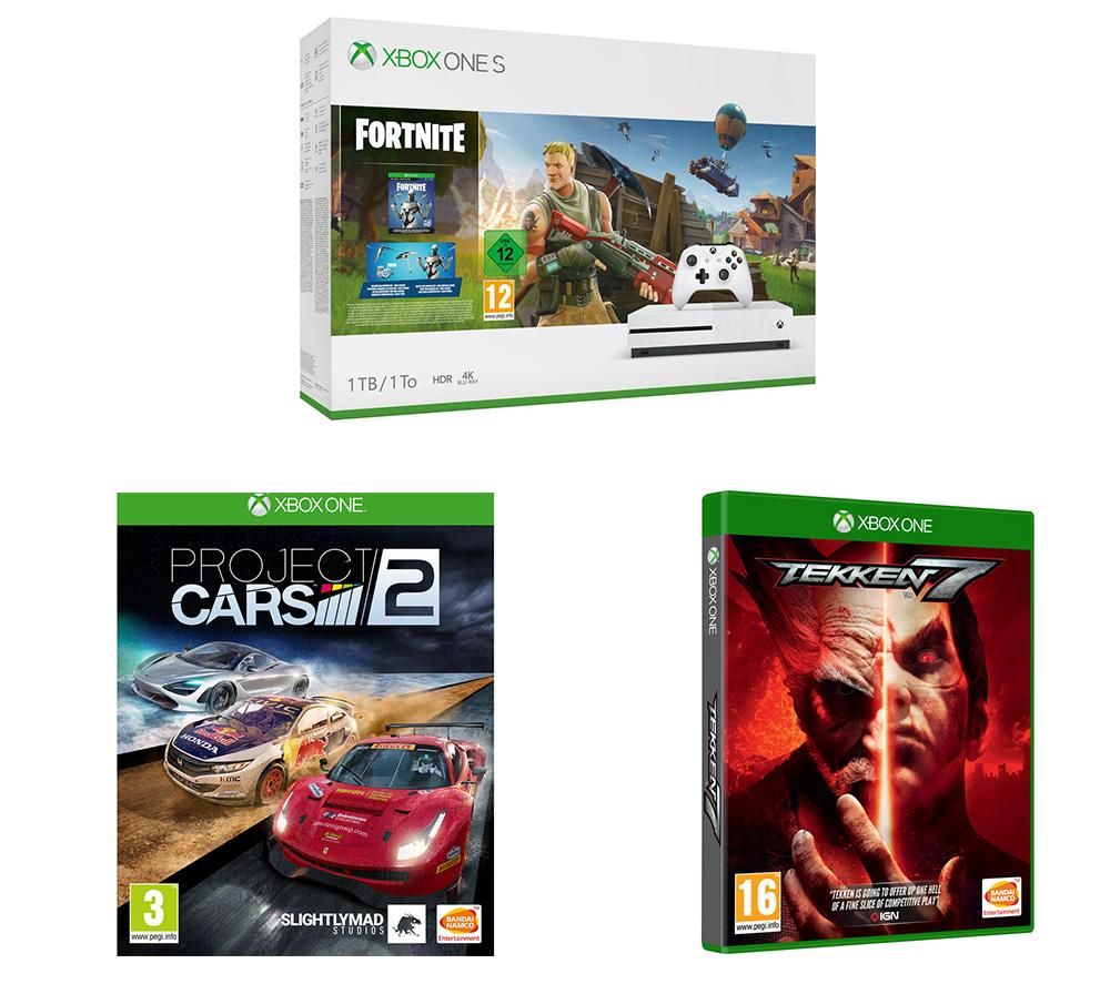 MICROSOFT Xbox One S, Fortnite Battle Royale, Tekken 7 & Project Cars 2 Bundle, Snow review