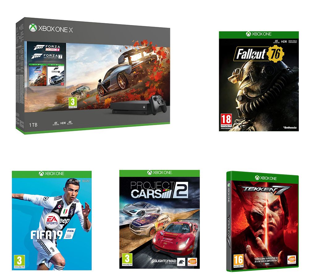 MICROSOFT Xbox One X, Forza Horizon 4, Forza Motorsport 7, Project Cars 2, Fallout 76, Tekken 7 & FIFA 19 Bundle review