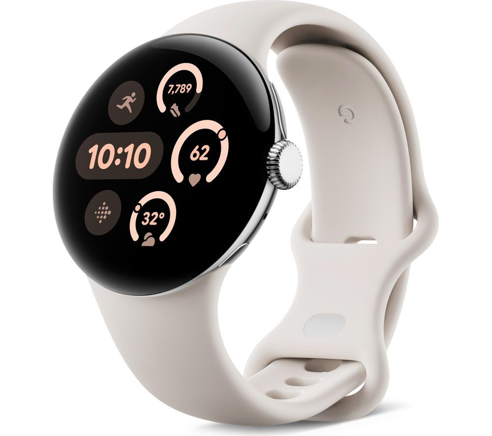 Pixel Watch 3 4G LTE - Silver, Porcelain Band, 41 mm