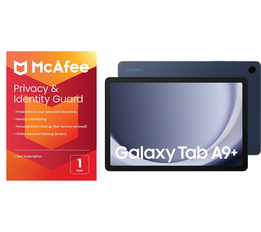 Galaxy Tab A9+ 11" Tablet & Privacy & Identity Guard (1 year for 1 user) Bundle - 64 GB, Navy