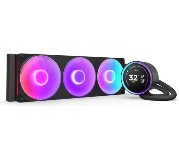 An image of NZXT Kraken Elite 360 RGB 360 mm Liquid CPU Cooler - RGB LED, Black