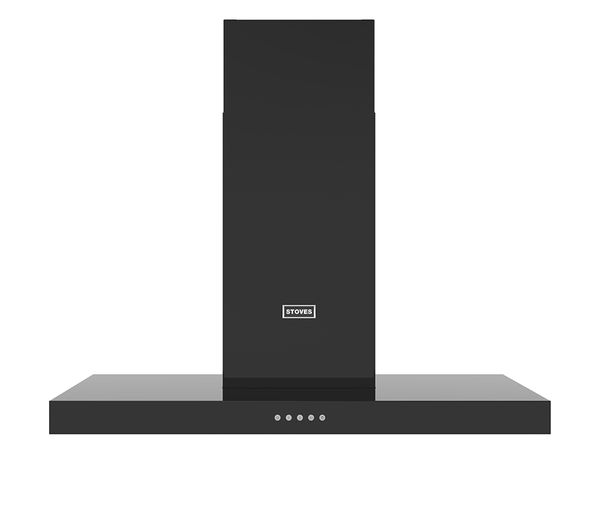 STOVES Sterling 90T Flat Chimney Cooker Hood - Black