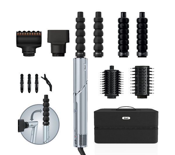 Shark Hd476whuk Limited Edition Flexstyle Air Styler Hair Dryer With Storage Case Glacial Blue