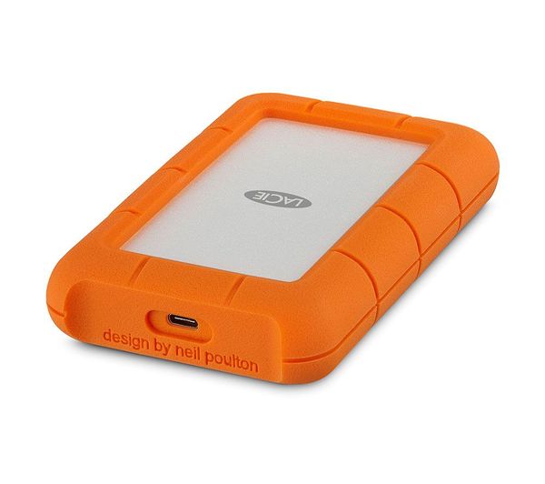 An image of LACIE Rugged Portable Hard Drive - 5 TB, Orange