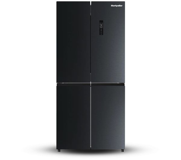 An image of MONTPELLIER MDAXD183DX American-Style Fridge Freezer - Black
