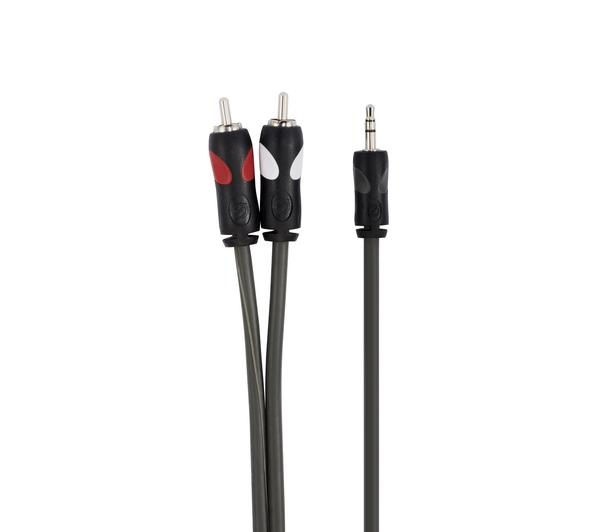 S1035R11X SANDSTROM AV Black Series 3.5mm to 2 RCA Cable 1 m