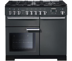 RANGEMASTER Professional Deluxe 100 Dual Fuel Range Cooker - Slate & Chrome