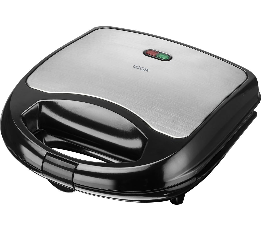 LOGIK L02SMS17 Sandwich Toaster - Black & Silver, Black