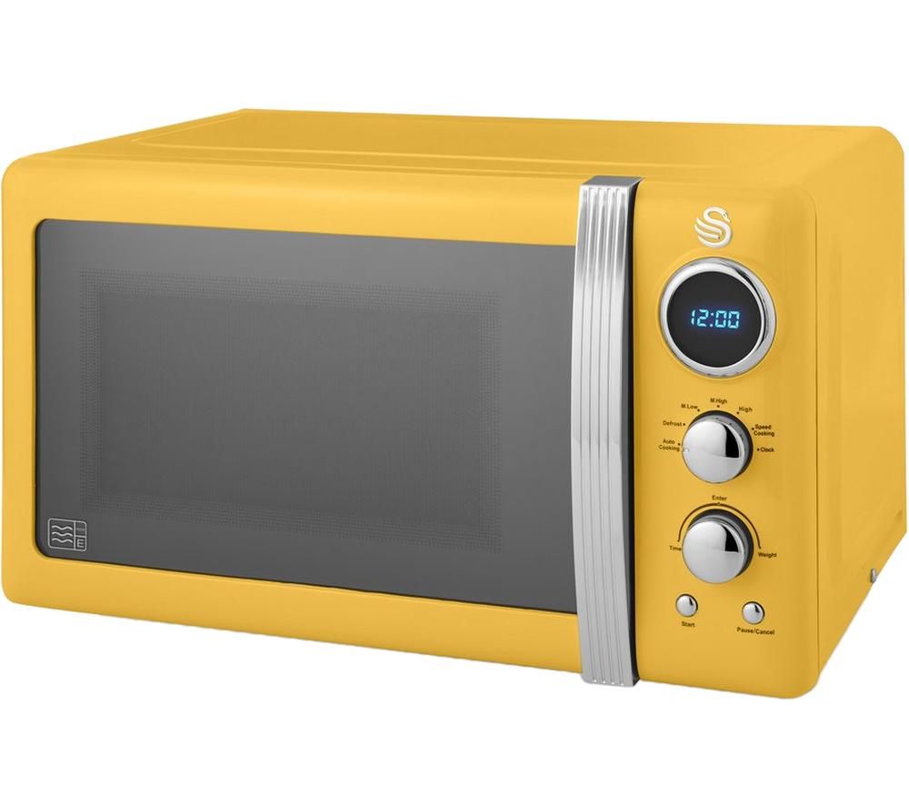 Buy SWAN Retro SM22030YELN Solo Microwave Yellow Free Delivery Currys   U 10224860 