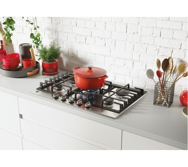 33802790 HOOVER HHG75WK3X 75 cm Gas Hob Stainless Steel Currys