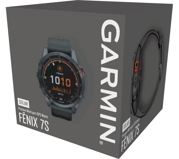 Garmin fenix 7S Solar 42mm Multisport GPS Smartwatch, Slate Gray with Black  Band 