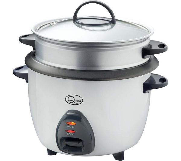 An image of QUEST 33339 Rice Cooker & Steamer - White