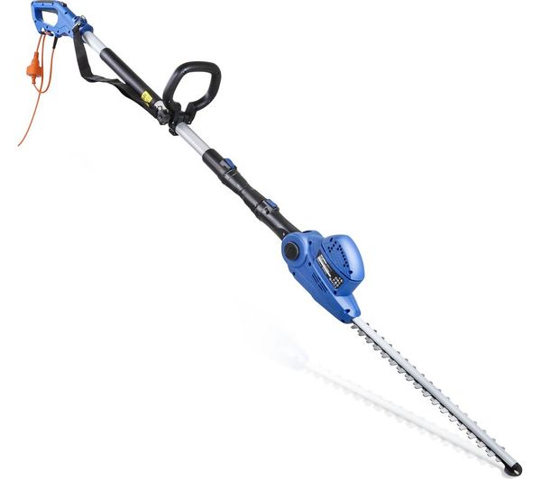 Hyundai Hyht550e Corded Pole Hedge Trimmer Blue Black