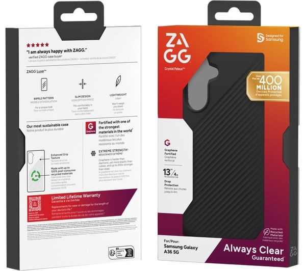 Zagg Galaxy A36 Luxe Case Black