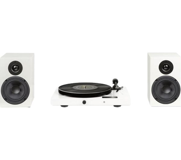 An image of PRO-JECT Juke Box E1 Belt Drive Bluetooth Turntable & Speakers - White