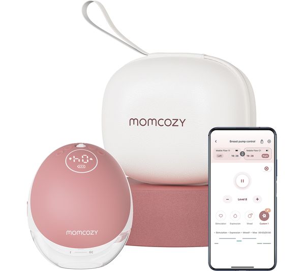 Momcozy M9 Mobile Flow Single Breast Pump Pink White