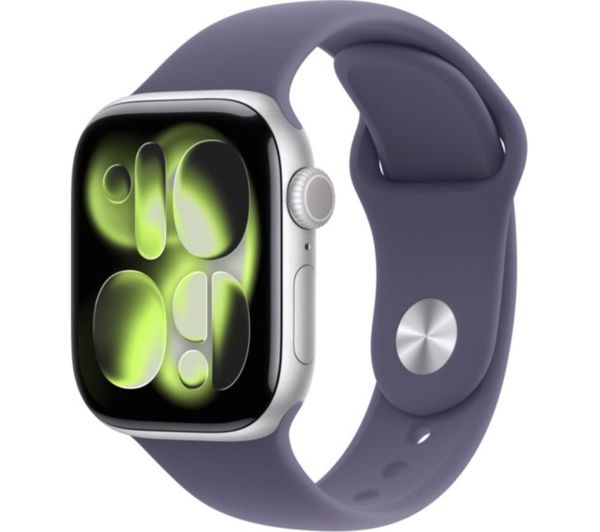 Apple Watch Series 11 42 Mm Silver Aluminium Case With Purple Fog Sport Band S M Apple Watch Series 11 42 Mm Silver Aluminium Case With Purple Fog Sport Band S M