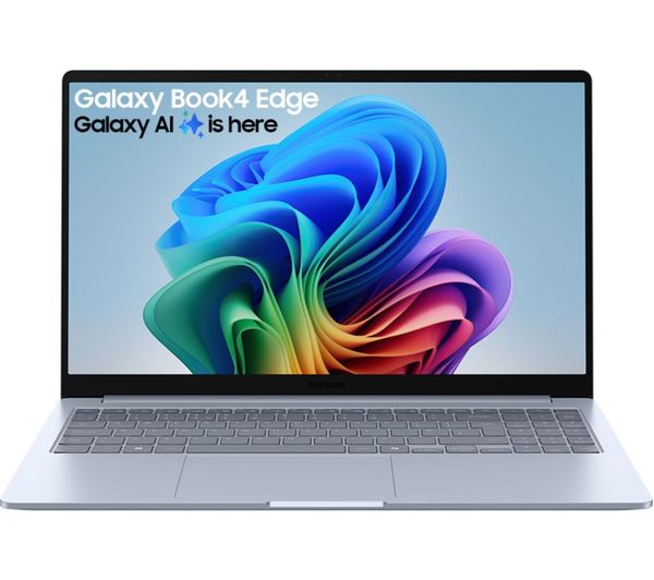An image of SAMSUNG Galaxy Book4 Edge 15.6" Refurbished Laptop, Copilot+ PC - Snapdragon X, 256 GB UFS, Sapphire Blue (Very Good Condition)