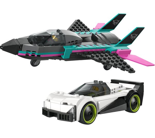 An image of LEGO City 60489 Jet vs. Car Set