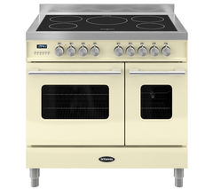 BRITANNIA Delphi 90 RC9TIDECR Electric Induction Range Cooker - Gloss Cream & Stainless Steel