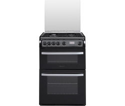HOTPOINT DSG60K 60 cm Gas Cooker - Black & Stainless Steel
