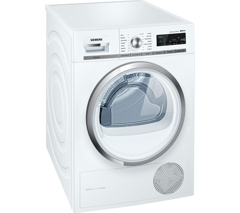 Siemens Tumble Dryer iQ500 WT47W590GB Condenser  – White, White
