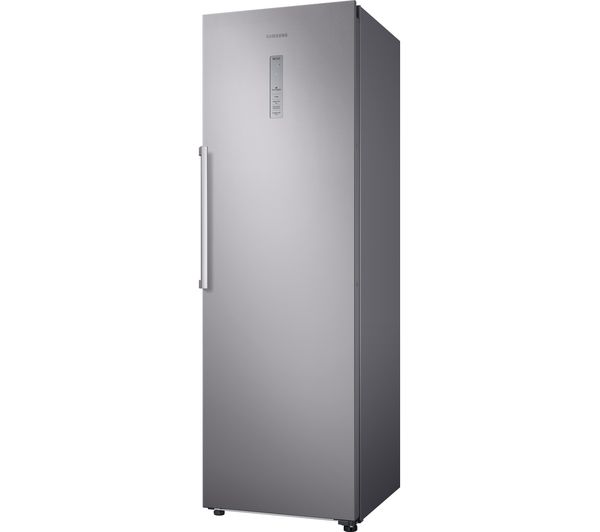 side by side white refrigerator without ice maker