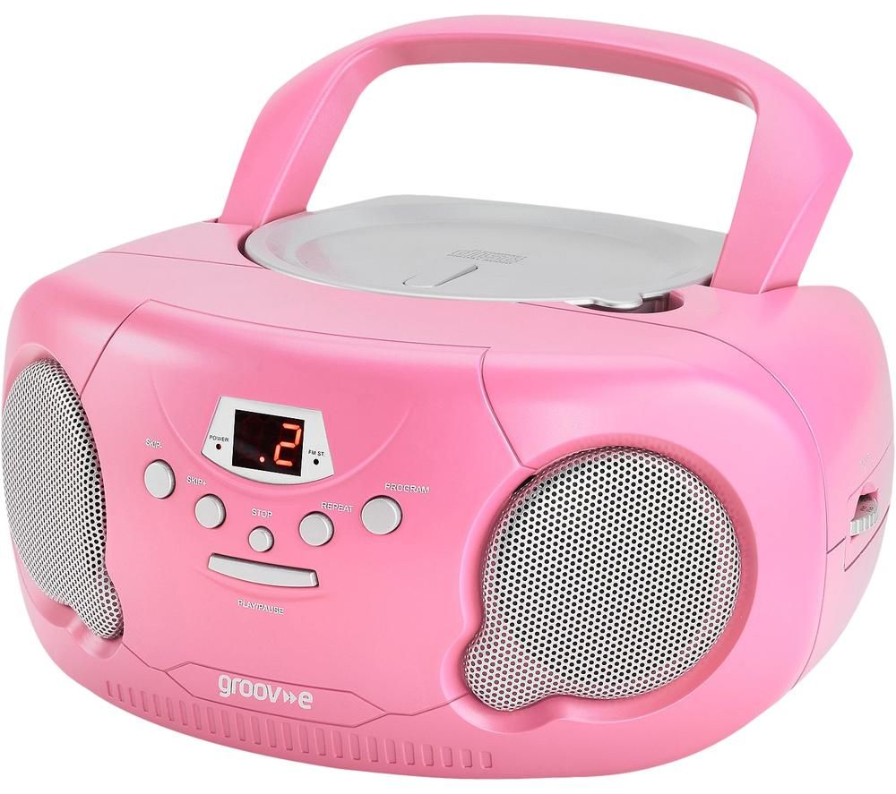 GROOV-E Original Boombox GV-PS733 Portable FM/AM Boombox - Pink, Pink