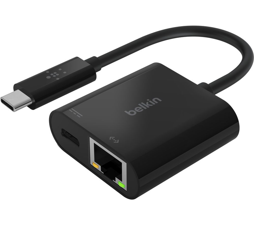 BELKIN INC001btBK USB Type-C to Ethernet and USB Type-C Adapter